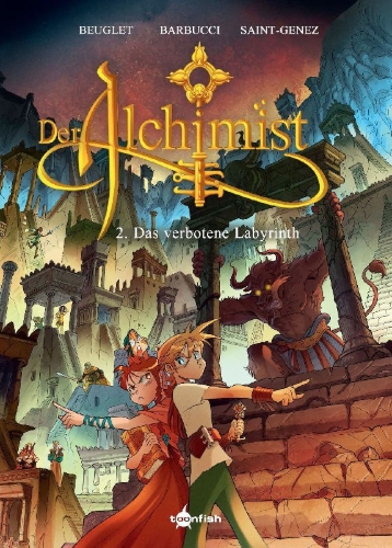 Buchcover und Innenansicht für das Buch: L'alchimiste 2
