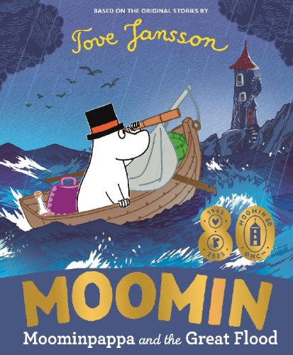 Buchcover und Innenansicht für das Buch: Moominpappa and the Great Flood