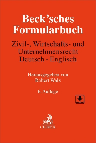 Buchcover und Innenansicht für das Buch: Beck'sches Formularbuch Zivil-, Wirtschafts- und Unternehmensrecht: Deutsch-Englisch