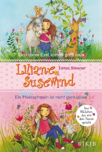 Buchcover und Innenansicht für das Buch: Liliane Susewind. Ein kleiner Esel kommt groß raus & Ein Meerschwein ist nicht gern allein. (Doppelband 1 & 2 für jüngere Leser)