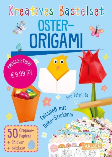 Buchcover und Innenansicht für das Buch: Bastelset für Kinder: Kreatives Bastelset: Oster-Origami