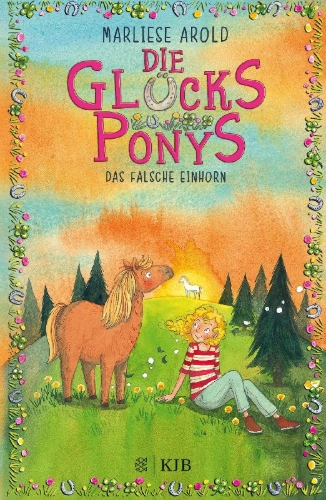 Buchcover und Innenansicht für das Buch: Die Glücksponys - Das falsche Einhorn