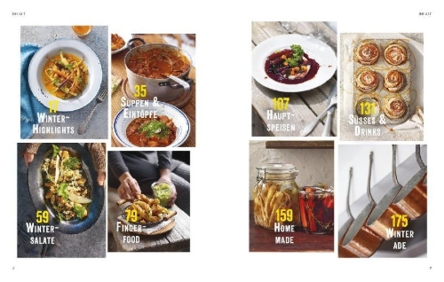 Buchcover und Innenansicht für das Buch: Vegetarische Winterküche