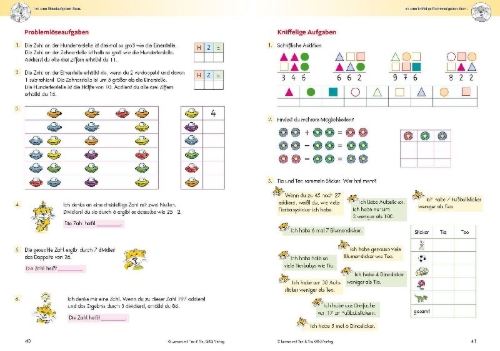 Buchcover und Innenansicht für das Buch: Lernen mit Teo und Tia Mathematik - 3. Klasse Volksschule