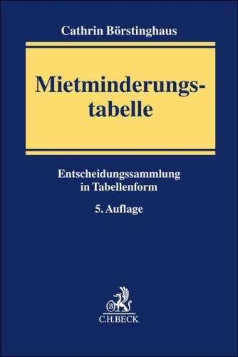 Buchcover und Innenansicht für das Buch: Mietminderungstabelle