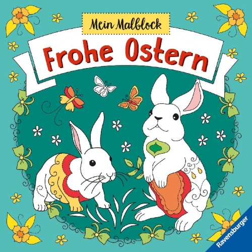 Buchcover und Innenansicht für das Buch: Mein Malblock: Frohe Ostern