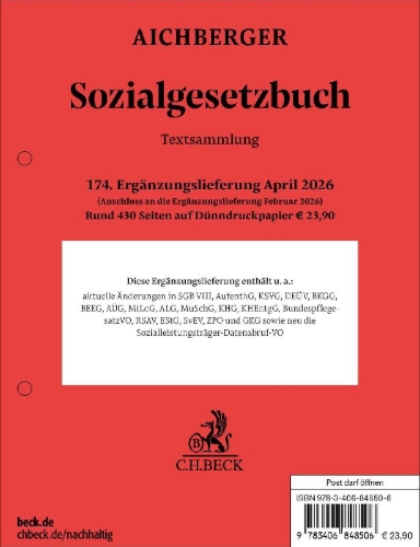 Buchcover und Innenansicht für das Buch: Sozialgesetzbuch  174. Ergänzungslieferung