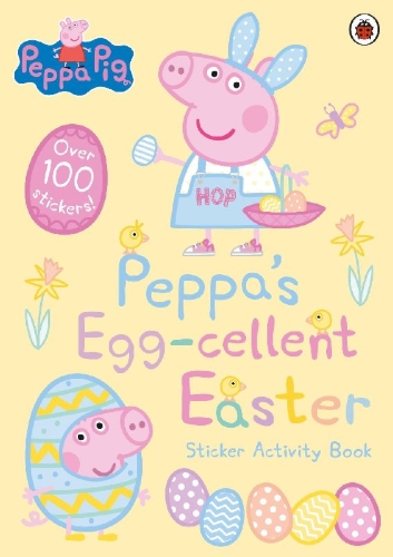 Buchcover und Innenansicht für das Buch: Peppa Pig: Peppa's Egg-cellent Easter Sticker Activity Book