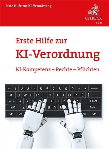 Buchcover und Innenansicht für das Buch: Erste Hilfe zur KI-Verordnung