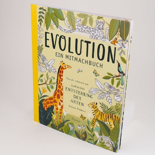 Buchcover und Innenansicht für das Buch: Evolution - Colouring and Activity Book