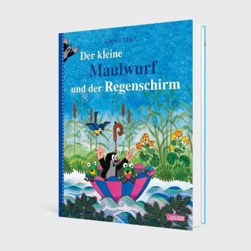 Buchcover und Innenansicht für das Buch: Der kleine Maulwurf und der Regenschirm