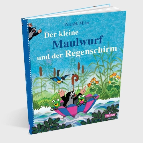 Buchcover und Innenansicht für das Buch: Der kleine Maulwurf und der Regenschirm