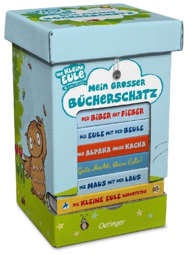 Buchcover und Innenansicht für das Buch: Die kleine Eule. Mein großer Bücherschatz