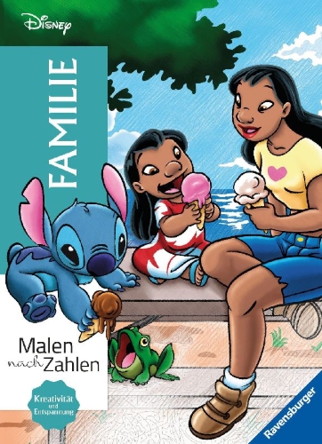 Buchcover und Innenansicht für das Buch: Coloriages mystères Disney - Famille