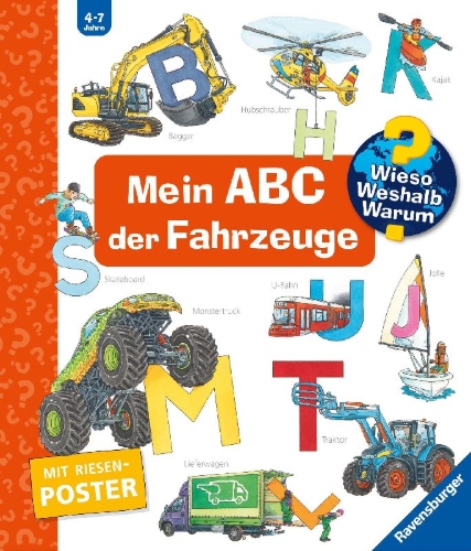 Buchcover und Innenansicht für das Buch: Wieso? Weshalb? Warum? Sonderband - Mein ABC der Fahrzeuge