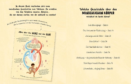 Buchcover und Innenansicht für das Buch: 5 Minute Human Body Stories