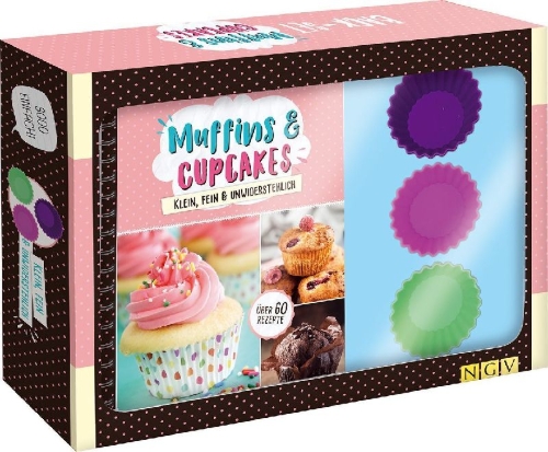 Buchcover und Innenansicht für das Buch: Back-Set Muffins & Cupcakes. Klein, fein und unwiederstehlich 
