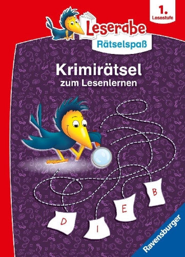 Buchcover und Innenansicht für das Buch: Leserabe - Rätselspaß - Krimirätsel zum Lesenlernen, 1. Lesestufe
