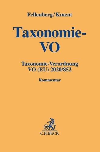 Buchcover und Innenansicht für das Buch: Taxonomie-Verordnung. Taxonomie-VO