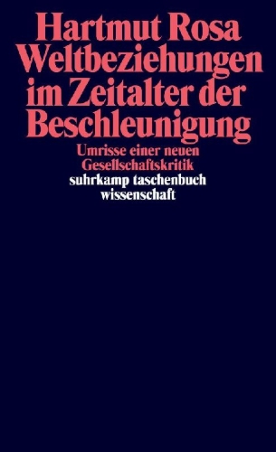 Buchcover und Innenansicht für das Buch: Weltbeziehungen im Zeitalter der Beschleunigung