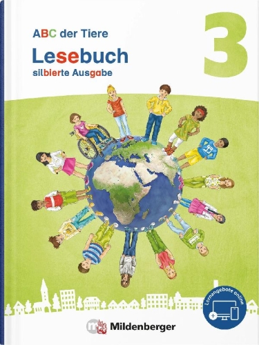 Buchcover und Innenansicht für das Buch: ABC der Tiere 3 Neubearbeitung - Lesebuch silbierte Ausgabe