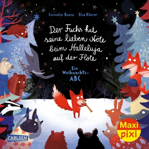Buchcover und Innenansicht für das Buch: Maxi Pixi 354: VE 5 Der Fuchs hat seine lieben Nöte beim Halleluja auf der Flöte (5 Exemplare)