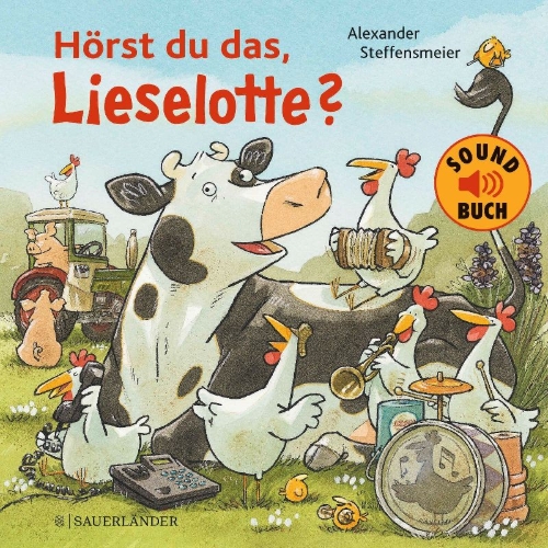 Buchcover und Innenansicht für das Buch: Hörst du das, Lieselotte? (Soundbuch)