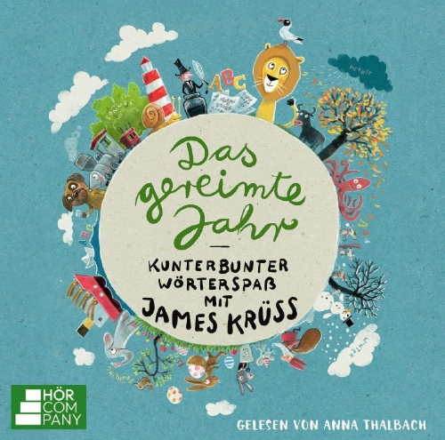 Buchcover und Innenansicht für das Buch: Das gereimte Jahr - Kunterbunter Wörterspaß mit James Krüss