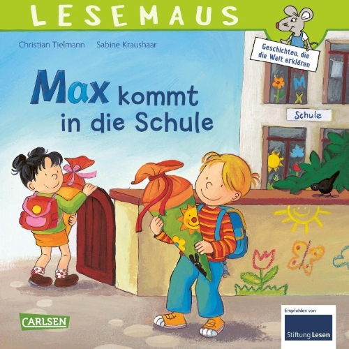 Buchcover und Innenansicht für das Buch: Max kommt in die Schule