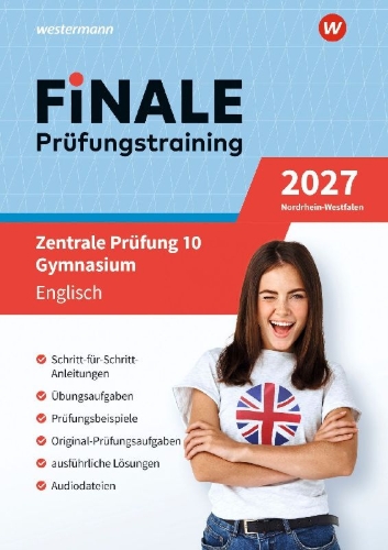 Buchcover und Innenansicht für das Buch: FiNALE Prüfungstraining Zentrale Prüfung 10 Gymnasium Nordrhein-Westfalen. Englisch 2027
