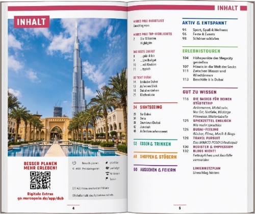 Buchcover und Innenansicht für das Buch: MARCO POLO Reiseführer Dubai