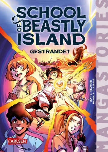 Buchcover und Innenansicht für das Buch: School of Beastly Island  Band 1 - Gestrandet