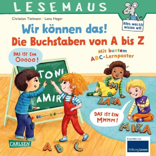 Buchcover und Innenansicht für das Buch: LESEMAUS 125: Wir können das! Die Buchstaben von A bis Z