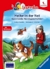 Buchcover und Innenansicht für das Buch: Leserabe 1. Lesestufe - Helfer in der Not. Spannende Hundegeschichten