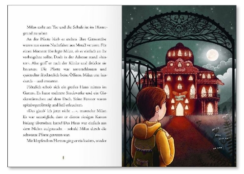 Buchcover und Innenansicht für das Buch: Die Mitternachtsschule - Erste Stunde Geisterkunde