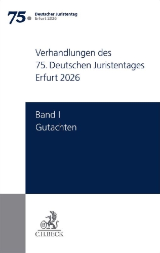 Buchcover und Innenansicht für das Buch: Verhandlungen des 75. Deutschen Juristentages Erfurt 2026