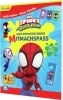 Buchcover und Innenansicht für das Buch: Große Helden - Kleine Künstler: Spidey und seine Super-Freunde: Mein spinnenstarker Mitmachspaß
