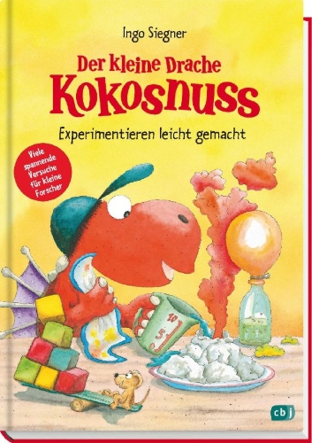 Buchcover und Innenansicht für das Buch: Der kleine Drache Kokosnuss - Experimentieren leicht gemacht