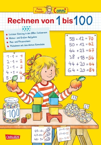 Buchcover und Innenansicht für das Buch: Conni Gelbe Reihe (Beschäftigungsbuch): Rechnen von 1 bis 100
