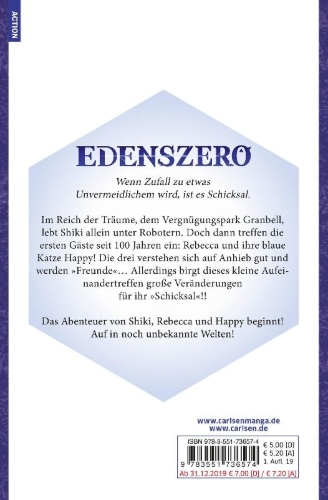 Buchcover und Innenansicht für das Buch: Edens Zero