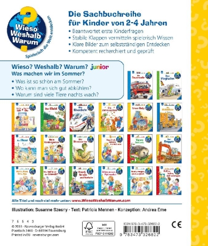 Buchcover und Innenansicht für das Buch: Wieso? Weshalb? Warum? junior, Band 60: Was machen wir im Sommer?