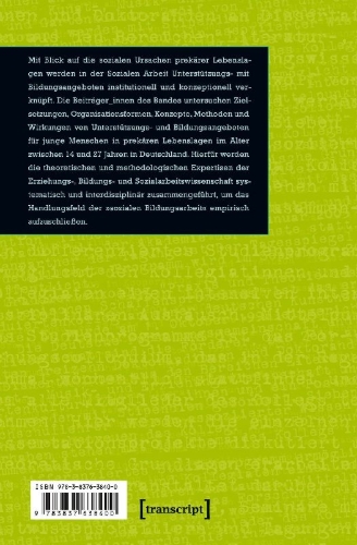 Buchcover und Innenansicht für das Buch: Soziale Bildungsarbeit mit jungen Menschen