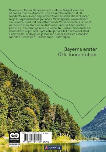 Buchcover und Innenansicht für das Buch: KOMPASS Öffi Touren Bayerische Alpen