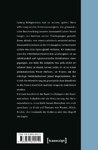 Buchcover und Innenansicht für das Buch: Grammatische Subjektivität