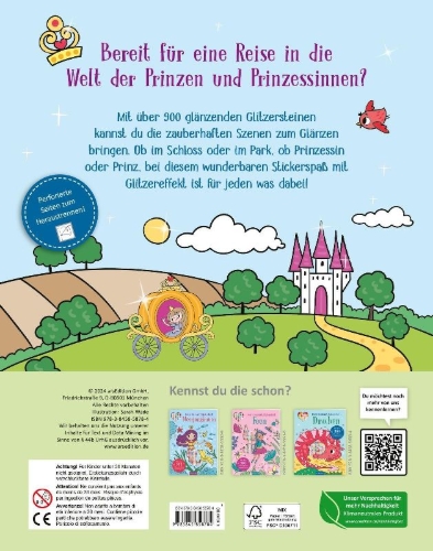 Buchcover und Innenansicht für das Buch: Mein Diamant-Stickerheft - Prinzessinnen