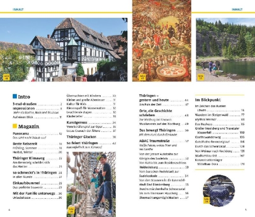 Buchcover und Innenansicht für das Buch: ADAC Reiseführer plus Thüringen