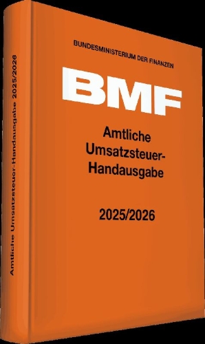 Buchcover und Innenansicht für das Buch: Amtliche Umsatzsteuer-Handausgabe 2025/2026