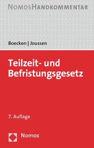 Buchcover und Innenansicht für das Buch: Teilzeit- und Befristungsgesetz