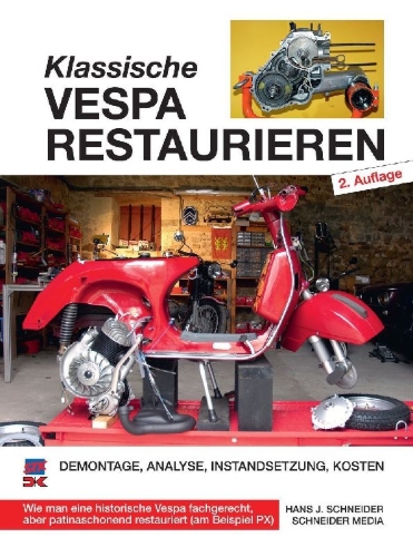Buchcover und Innenansicht für das Buch: Klassische Vespa restaurieren