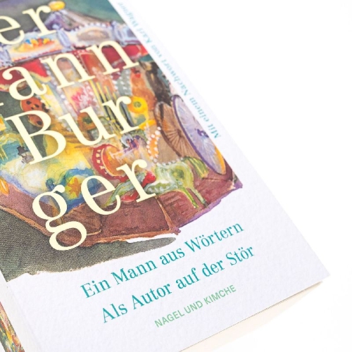 Buchcover und Innenansicht für das Buch: Ein Mann aus Wörtern. Als Autor auf der Stör